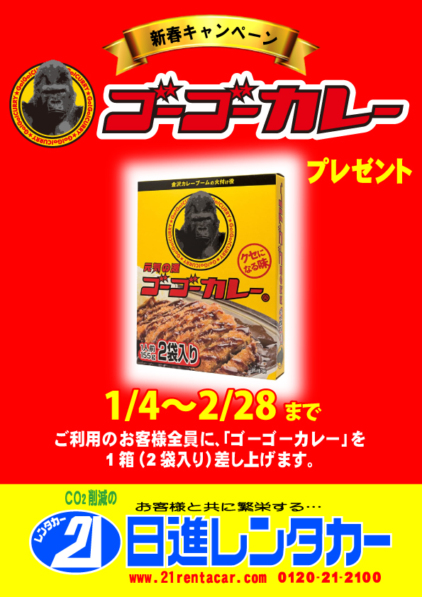 【新春キャンペーン】ゴーゴーカレー1箱（2袋入り） プレゼント

